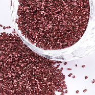 FGB Plated Glass Seed Beads, For Nail Art Decoration Accessories, No Hole/Undrilled, Chips, Indian Red, 0.4~0.6mm, about 450g/bag(SEED-S020-03A-01)
