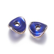 Alloy Enamel Beads, Twist, Blue, Light Gold, 9.5x9.5x4mm, Hole: 2mm(ENAM-E359-01G-AAA)