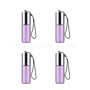 Glass Aromatherapy Refillable Bottle, Roller Ball Bottles, with Aluminium Oxide Cover & PP Plug, Column, Lilac, 2x5.5cm, Capacity: 5ml(0.17fl. oz)(MRMJ-WH0073-04A-F)