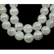 Gemstone Beads Strands, Natural Crackle Quartz, Round, Clear, about 9mm in diameter, hole: 1mm, 44pcs/strand, 15 inch(X-G860-9MM)