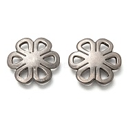 304 Stainless Steel Cabochons, Flower, Stainless Steel Color, 17.5x2.5mm(STAS-H128-02P)