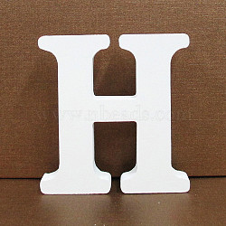 Letter Wooden Ornaments, for Home Wedding Decoration Shooting Props, Letter.H, 100x100x15mm(LETT-PW0002-61H)