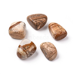 Natural Picture Jasper Beads, Tumbled Stone, Vase Filler Gems, No Hole/Undrilled, Nuggets, 20~35x13~23x8~22mm(G-K302-A13)