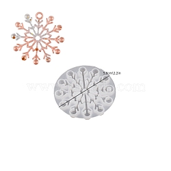 Christmas Snowflake DIY Silicone Pendant Molds, Resin Casting Molds, For UV Resin, Epoxy Resin Jewelry Pendant Making, White, 56x5.5mm, Hole: 4mm, Inner Diameter: 52.5mm(DIY-A054-01E)