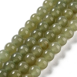 Natural Hetian Jade Beads Strands, Round, 6mm, Hole: 0.7~0.8mm, about 108~109pcs/strand, 24.09''~24.61''(61.2~62.5cm)(G-NH0005-030D)