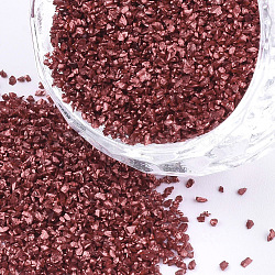 FGB Plated Glass Seed Beads, For Nail Art Decoration Accessories, No Hole/Undrilled, Chips, Indian Red, 0.4~0.6mm, about 450g/bag(SEED-S020-03A-01)