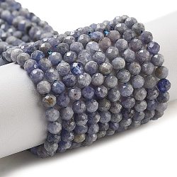 Natural Tanzanite Beads Strands, Faceted, Round, 4mm, Hole: 0.8mm, about 92~95pcs/strand, 14.96~15.16''(38cm)(G-G161-A14-03)