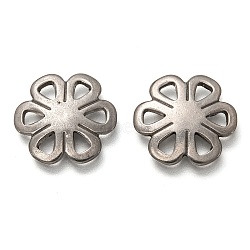 Non-Tarnish 304 Stainless Steel Cabochons, Flower, Stainless Steel Color, 17.5x2.5mm(STAS-H128-02P)