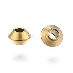 Flat Round Ion Plating(IP) 304 Stainless Steel Spacer Beads, Golden, 4x2mm, Hole: 1.2mm(X-STAS-M237-01)