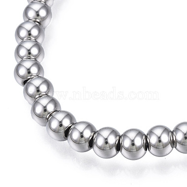 Bracelet extensible à perles rondes en acier inoxydable anti-ternissement 201 pour hommes et femmes(BJEW-N017-163A-01)-2