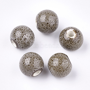 11mm RosyBrown Round Porcelain Beads