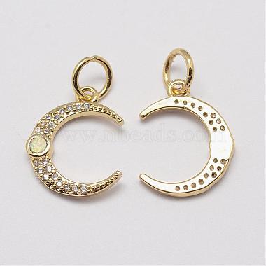 Golden White Moon Brass+Cubic Zirconia Charms