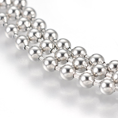 Нержавеющая сталь мяч цепи ожерелье материалы(MAK-L019-01B-P)-2