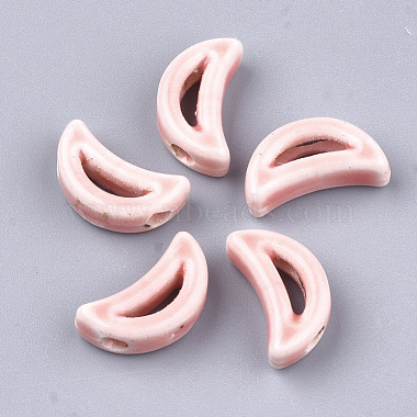 16mm Pink Moon Porcelain Beads