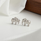 925 Sterling Silver Elephant Stud Earrings(STER-P065-05P)-2