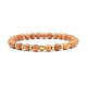 Natural Wood Round Beads Stretch Bracelet(BJEW-JB07129)-2