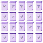 20Pcs Polyester Mesh Sachet Packing Drawstring Bgas, Rectangle with Lavender Pattern, Blue Violet, 16.2x10.9x0.1cm(ABAG-TA0002-20C)