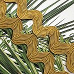 Polyester Wave Lace Trim Ribbon, Wave Bending Lace Trim, Clothes Accessories, Goldenrod, 3/8 inch(10mm)(OCOR-WH20003-31A-06)