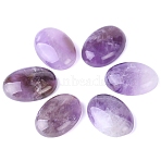 Natural Amethyst Cabochons, Flat Oval, 25x18mm(PW-WGE1DD0-03)