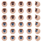 16 Pairs 2 Styles ABS Doll Craft Cartoon Movable Eye, Round with Eyelash, for DIY Sewing Craft Dolls Stuffed Toys, Mixed Color, 16x14~18.5mm, 8pairs/style(DIY-PH0032-37)