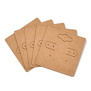Kraft Paper Earring Display Cards with Hanging Hole, Square, Peru, 5x5x0.02cm(EDIS-N010-01)