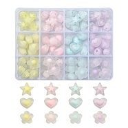 92Pcs 12 Style Transparent Acrylic Beads, Frosted, Bead in Bead, Flower & Star & Heart, Colorful, 13~16.5x16~17x9.5mm, Hole: 2.5~3mm(TACR-YW0001-54)
