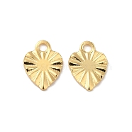 304 Stainless Steel Charms, Heart Charm, Real 18K Gold Plated, 8x6x0.7mm, Hole: 1.2mm(X-STAS-C080-03G)