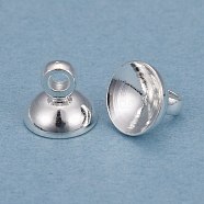 Rack Plating Brass Bead Cap Pendant Bails, for Globe Glass Bubble Cover Pendants, Long-Lasting Plated, 925 Sterling Silver Plated, 5x6mm, Hole: 1.5mm(KK-O139-09A-S)