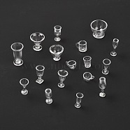 17Pcs Transparent Plastic Food Play Cup Set, Simulation Miniature Cups, Children Clay Mold Toys, Clear, 13~20x9~20x8~23mm, 17pcs/set(AJEW-K030-08)