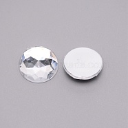 Acrylic Faceted Cabochons, Flat Round, Clear AB, 20x5mm, 200pcs/bag(OACR-WH0025-15)