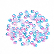 Imitation Pearl Acrylic Cabochons, Dome, Hot Pink, 10x5mm, about 2000pcs/bag(OACR-R063-10mm-13)