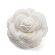 Cloth Art Camelia Brooch Pins, Platinum Tone Iron Pin for Clothes Bags, Multi-Layer Flower Badge, White, 67.5x33mm(AJEW-Q147-01D)