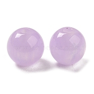 Translucent Resin Beads, Glitter Beads, Round, Thistle, 8x7.5mm, Hole: 1.8mm(RESI-Z015-04F)