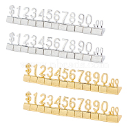 AHANDMAKER 4Sets 2 Colors Aluminum Alloy Price Display Cube Adjustable Price Tag, with Number 0~9 and Letter Dollar Price Block Kit, for Jewelry Price Display Counter Stand, Mixed Color, 0.7~0.9x0.5~0.7x0.5cm, 12pcs/set, 2sets/color(ODIS-GA0001-12)
