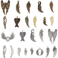 Tibetan Style Alloy Pendants and Links, Wing, Mixed Color, 18~39x5~36.5x1~5mm, Hole: 1~7mm, about 26kind/78pc(TIBEP-NB0001-09)