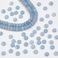 2 Strands Natural Aquamarine Beads Strands, Rondelle, Light Steel Blue, 8x5mm, Hole: 1mm, about 75~77pcs/strand, 14.76~14.96 inch(37.5~38cm)(G-NB0004-94B)