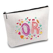 12# Cotton-polyester Bag, Stroage Bag, Rectangle, Heart Pattern, 18x25cm(ABAG-WH0029-044)