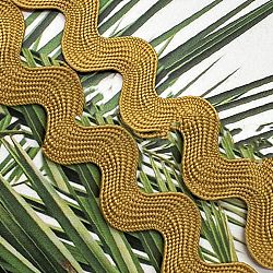 Polyester Wave Lace Trim Ribbon, Wave Bending Lace Trim, Clothes Accessories, Goldenrod, 3/8 inch(10mm)(OCOR-WH20003-31A-06)