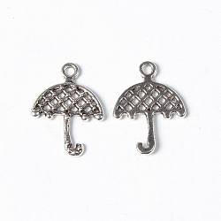 Tibetan Style Alloy Umbrella Pendants, Antique Silver, Lead Free & Cadmium Free, 21.5x16x2mm, Hole: 2mm(X-LF1300Y)