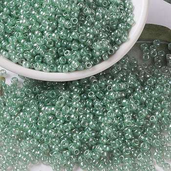 MIYUKI Round Rocailles Beads, Japanese Seed Beads, 8/0, (RR3511) Transparent Olive Luster, 3mm, Hole: 1mm, about 422~455pcs/10g