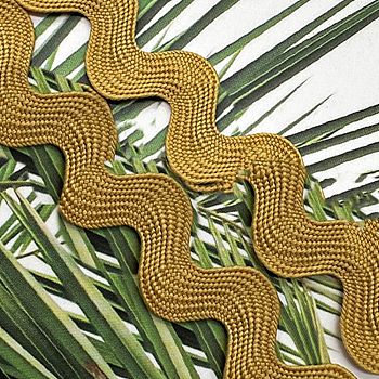 Polyester Wave Lace Trim Ribbon, Wave Bending Lace Trim, Clothes Accessories, Goldenrod, 3/8 inch(10mm)