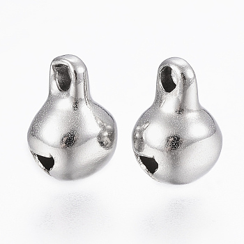 304 Stainless Steel Bell Charms, Stainless Steel Color, 9x6x5.5mm, Hole: 1.5mm