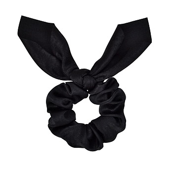 Rabbit Ear Polyester Elastic Hair Accessories, for Girls or Women, Scrunchie/Scrunchy Hair Ties, Black, 165mm