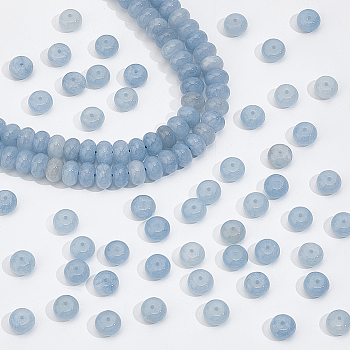 2 Strands Natural Aquamarine Beads Strands, Rondelle, Light Steel Blue, 8x5mm, Hole: 1mm, about 75~77pcs/strand, 14.76~14.96 inch(37.5~38cm)