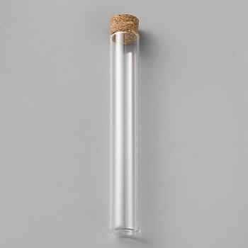Glass Bottle Bead Containers, Wishing Bottle, with Cork Stopper, Column, Clear, 10.6x1.5cm, Capacity: 10ml(0.34fl. oz)