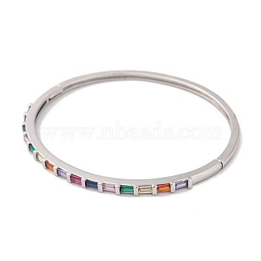 Brass Pave Colorful Glass Hinged Bangles for Women(BJEW-S147-21D-P)-2