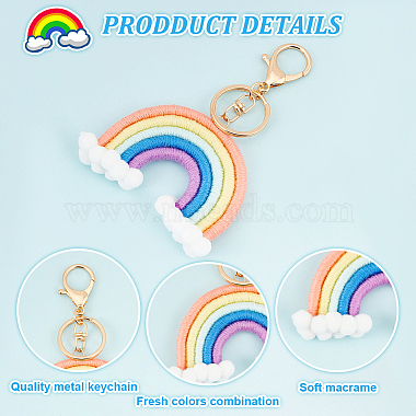 Handmade Woven Cotton Keychain(KEYC-WH0034-18A)-4