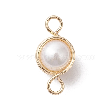 Natural Cultured Freshwater Pearl Copper Wire Wrapped Connector Charms(PALLOY-JF02605)-3