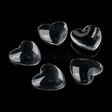 Transparent Glass Heart Cabochons(GGLA-R021-25mm)-6