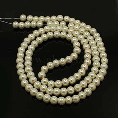 pearlized Glasperle runde Perlen Stränge(X-HY-4D-B02)-2